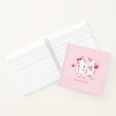 Carnet Motif mignon de la vache à fraise et des points (Intérieur)