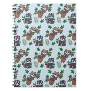 Carnet Motif mignon de pandas chinois