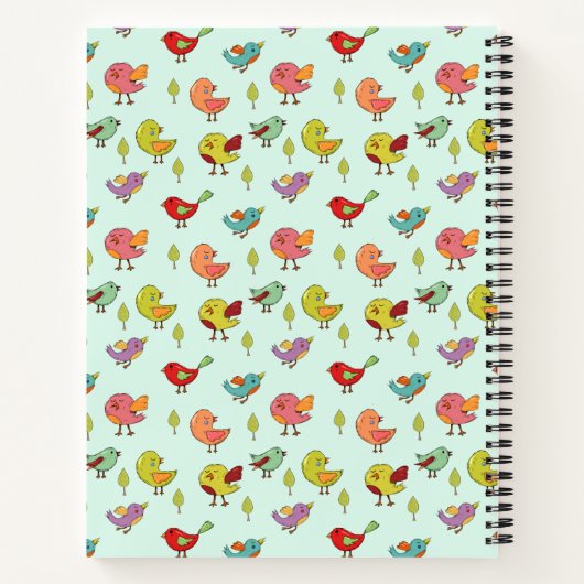 Carnet Motif mignon d'oiseaux Whimsical à main (Dos)