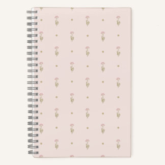 Carnet Motif minimaliste de fleurs sauvages avec des poin