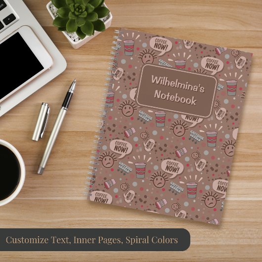 Carnet Motif Mocha Café ludique
