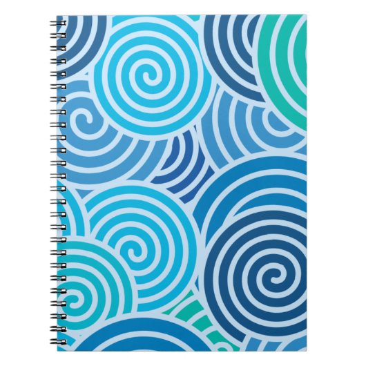 Carnet Motif moderne à spirale bleue (Devant)