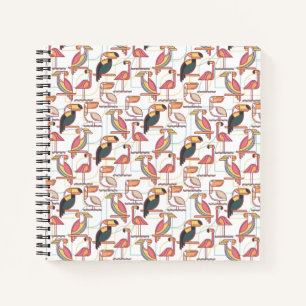 Carnet Motif moderne aux oiseaux tropicaux