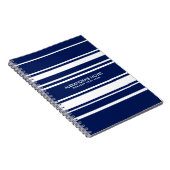 Carnet Motif Moderne Blanc Et Royal Bleu (Côté Droit)