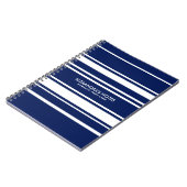 Carnet Motif Moderne Blanc Et Royal Bleu (Côté gauche)
