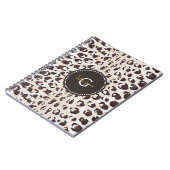 Carnet Motif moderne chic brun cheetah imprimé monogramme (Côté gauche)
