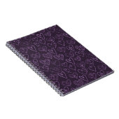 Carnet Motif moderne de coeur foncé violet (Côté Droit)