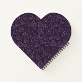 Carnet Motif moderne de coeur foncé violet (Dos)