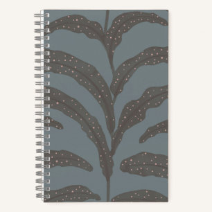Carnet Motif Moderne de Feuille de Palmier Tropical Charb