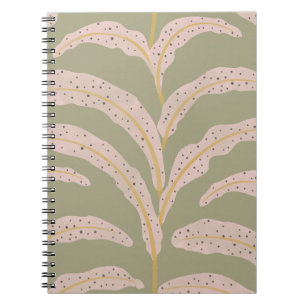 Carnet Motif Moderne de Feuille de Palmier Tropical Sage