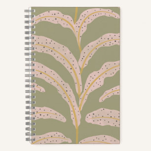 Carnet Motif Moderne de Feuille de Palmier Tropical Sage