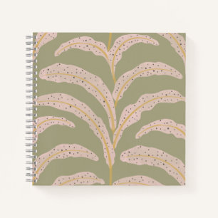 Carnet Motif Moderne de Feuille de Palmier Tropical Sage
