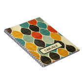 Carnet Motif moderne du Moyen-siècle rétro Turquoise Brow (Côté Droit)