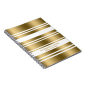 Carnet Motif Moderne Gold Et White Stripes (Côté Droit)