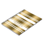 Carnet Motif Moderne Gold Et White Stripes (Côté gauche)