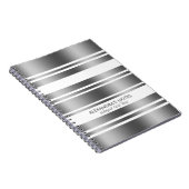 Carnet Motif Moderne Gris Argent Et Gris Blanc (Côté Droit)