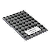Carnet Motif moderne moderne Black Grey Diamond Triangle (Côté Droit)