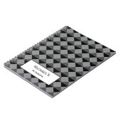 Carnet Motif moderne moderne Black Grey Diamond Triangle (Côté gauche)