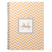 Carnet Motif moderne Orange Chevron avec Monogram (Devant)