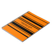 Carnet Motif moderne Orange Et Black Stripes (Côté gauche)