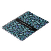 Carnet Motif moderne Retro Blue Paisley (Côté gauche)