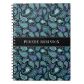 Carnet Motif moderne Retro Blue Paisley (Devant)
