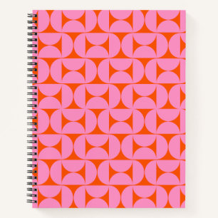 Carnet Motif moderne rose Et orange Du Milieu Du Siècle