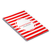 Carnet Motif Moderne Rouge Et Blanc (Côté Droit)