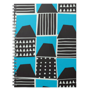 Carnet Motif moderne sans couture avec maisons en noir et