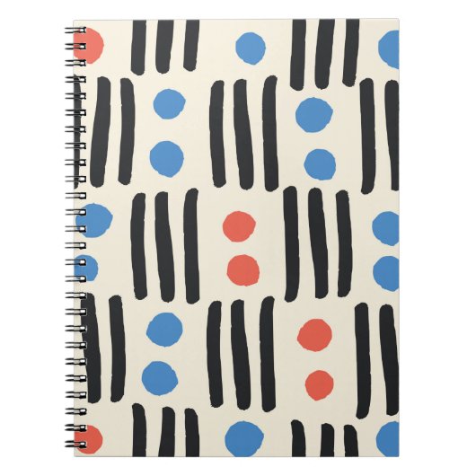 Carnet Motif moderne sans couture avec rayures et points  (Devant)
