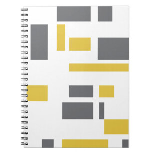Carnet Motif moderne, simple, cool géométrique jaune gris
