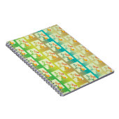 Carnet Motif moderne vert, jaune et bleu Tulip Couple (Côté Droit)