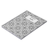 Carnet Motif monochrome unique en noir et blanc avec nom (Côté gauche)