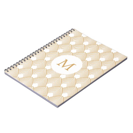 Carnet Motif Monogram Gold et White Art Déco (Côté gauche)