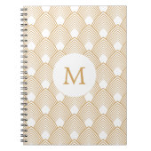 Carnet Motif Monogram Gold et White Art Déco (Devant)
