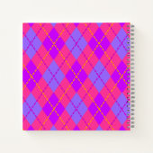 Carnet Motif monogramme argyle rose et bleu vif (Dos)