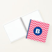 Carnet Motif monogramme chevron rose vif et blanc (Intérieur)