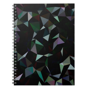 Carnet Motif mosaïque triangle noir foncé. Illu géométriq