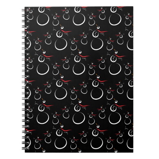 Carnet Motif motoneige d'hiver mignon noir (Devant)