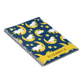 Carnet Motif mouton, Mouton dormant, Lune, Votre Nom (Côté Droit)