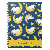 Carnet Motif mouton, Mouton dormant, Lune, Votre Nom (Devant)