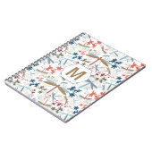 Carnet Motif multicolore Dragonfly avec Monogramme (Côté gauche)