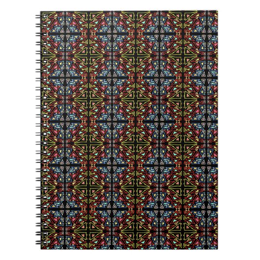 Carnet Motif multicolore techno extraterrestre géométriqu (Devant)