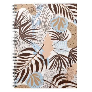 Carnet Motif naturel abstrait et transparent sur fond bla