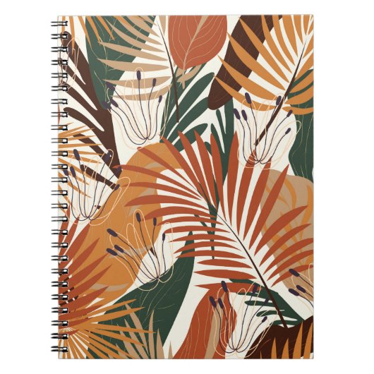 Carnet Motif naturel sans faille, plantes abstraits et fl (Devant)