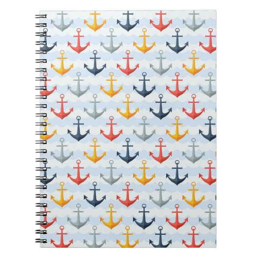 Carnet Motif nautique avec Ancres (Devant)