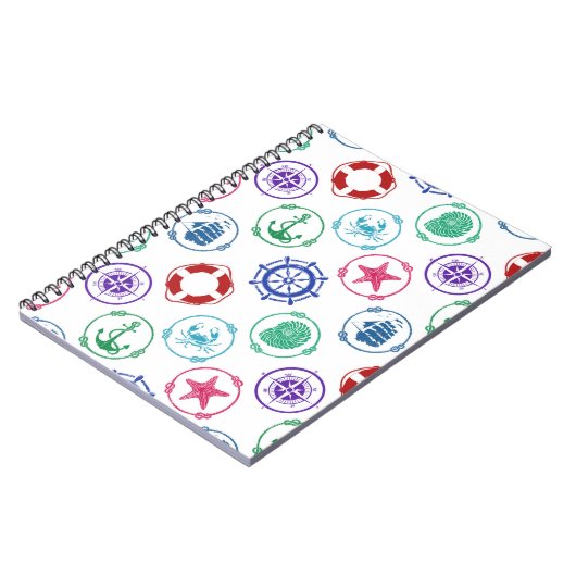 Carnet Motif nautique coloré (Côté gauche)