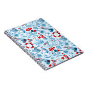 Carnet Motif Nautique Rouge Blanc Et Bleu (Côté Droit)