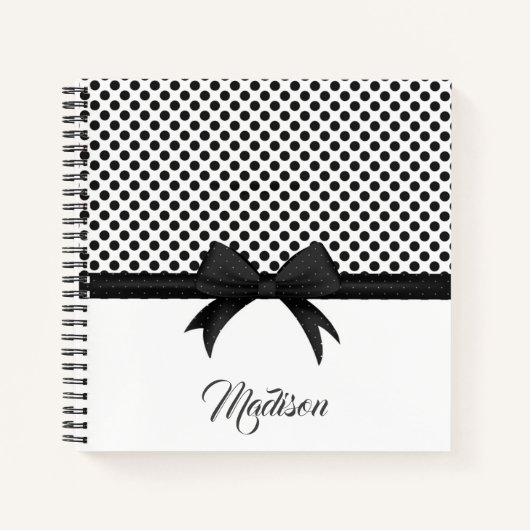 Carnet Motif noir à mâchoires et points (Devant)