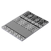 Carnet Motif noir et blanc avec dentelle et patchwork (Côté gauche)